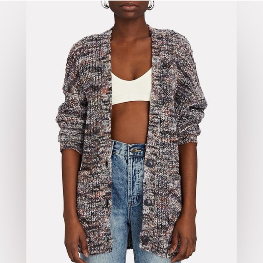 Frame Oversized Marled Rib Knit Cardigan NWT